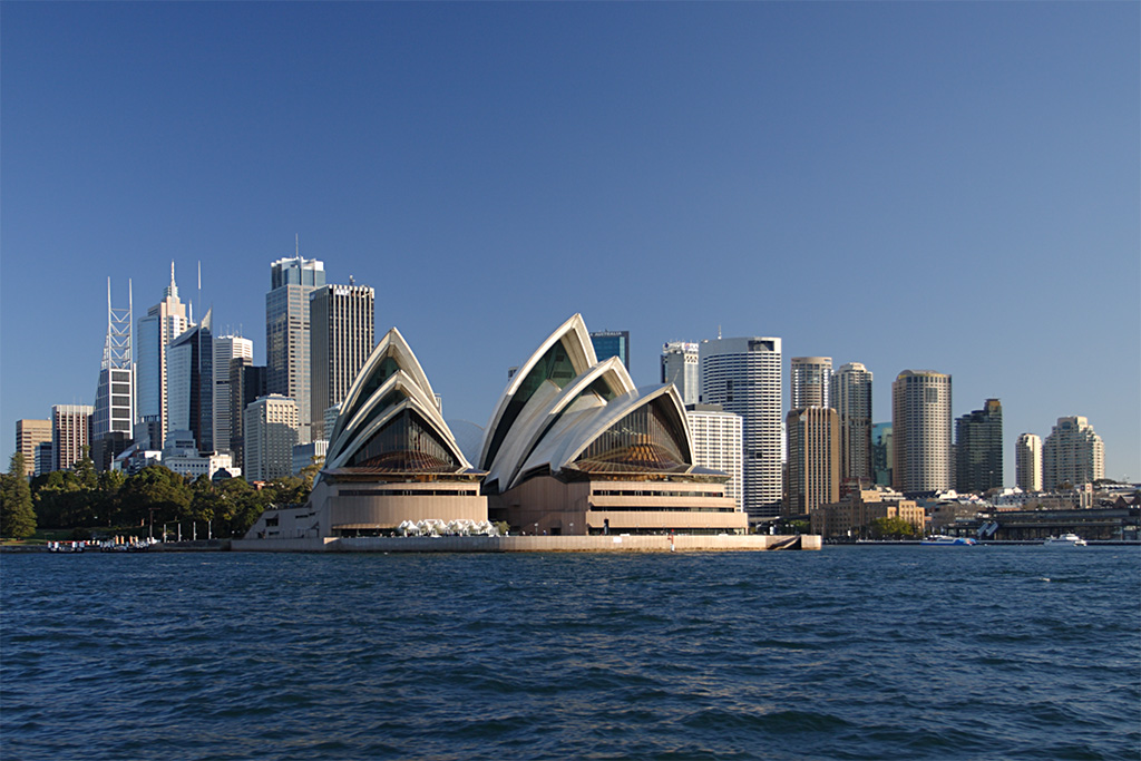Vista da cidade e da baía de Sydney