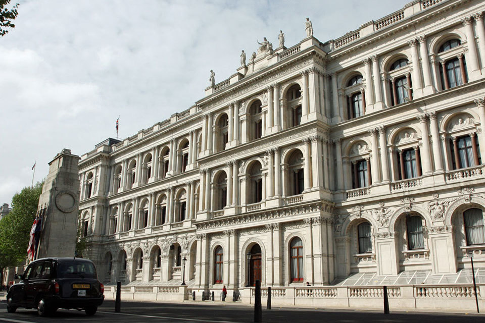 Fachada do Ministério dos Negócios Estrangeiros britânico.